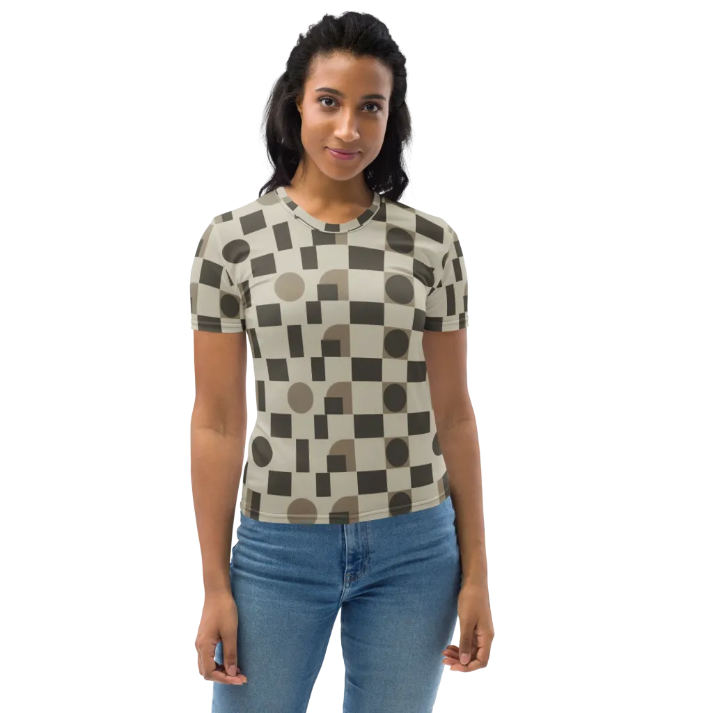 Taupe Tectonics on Women's Crew Neck T-Shirt — Front