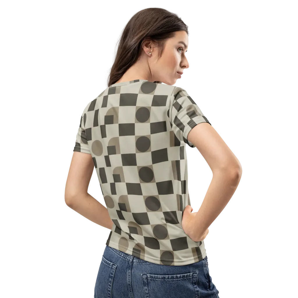 Taupe Tectonics on Women's Crew Neck T-Shirt — Back