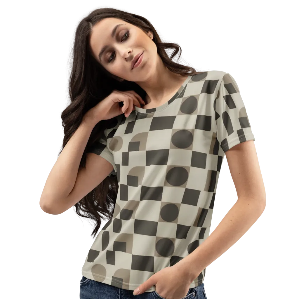 Taupe Tectonics on Women's Crew Neck T-Shirt — Left Front