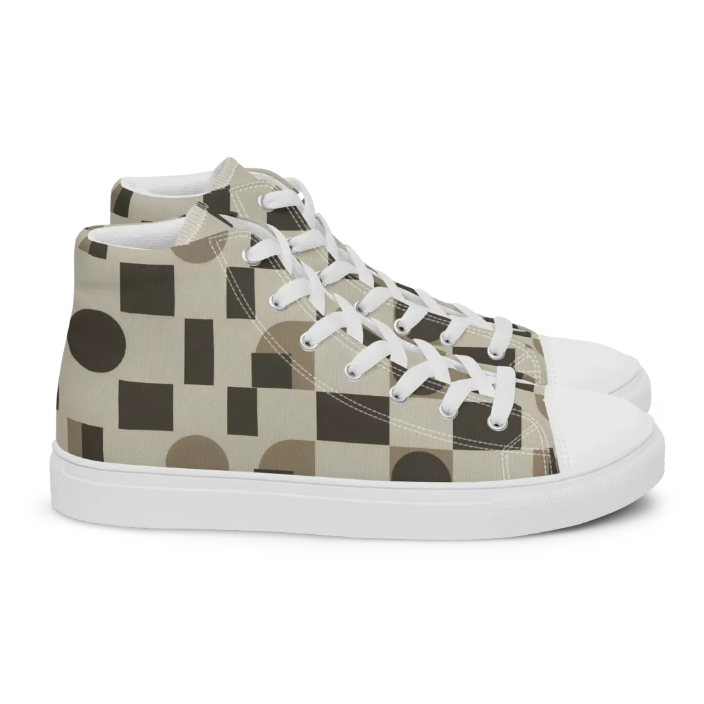 Taupe Tectonics on Women's High Top Canvas Shoes — Right