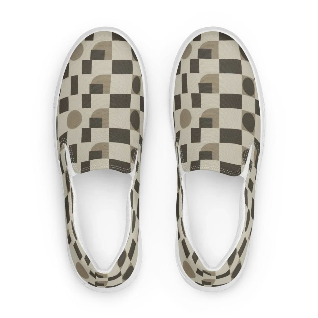 Taupe Tectonics on Men's Slip-On Canvas Shoes — Front
