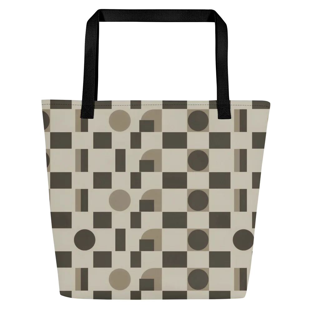 Taupe Tectonics on Large Tote Bag W/ Pocket — Front