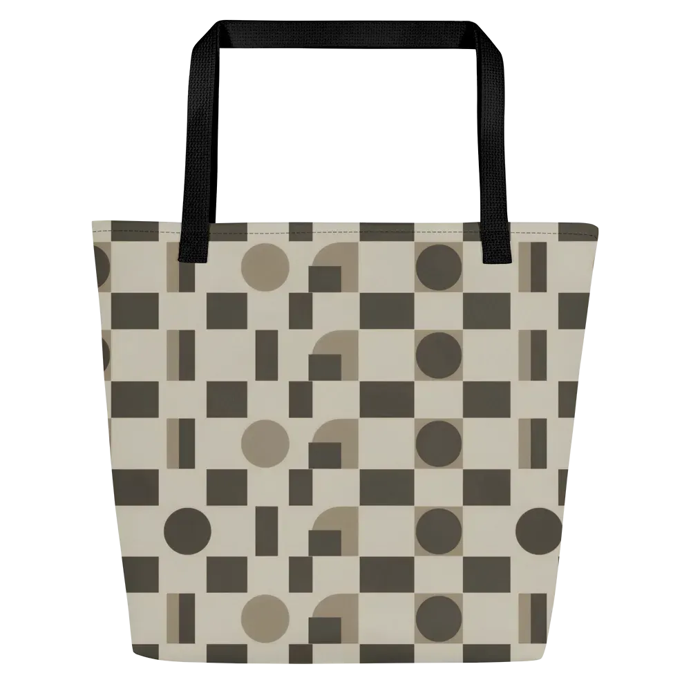 Taupe Tectonics on Large Tote Bag W/ Pocket — Front