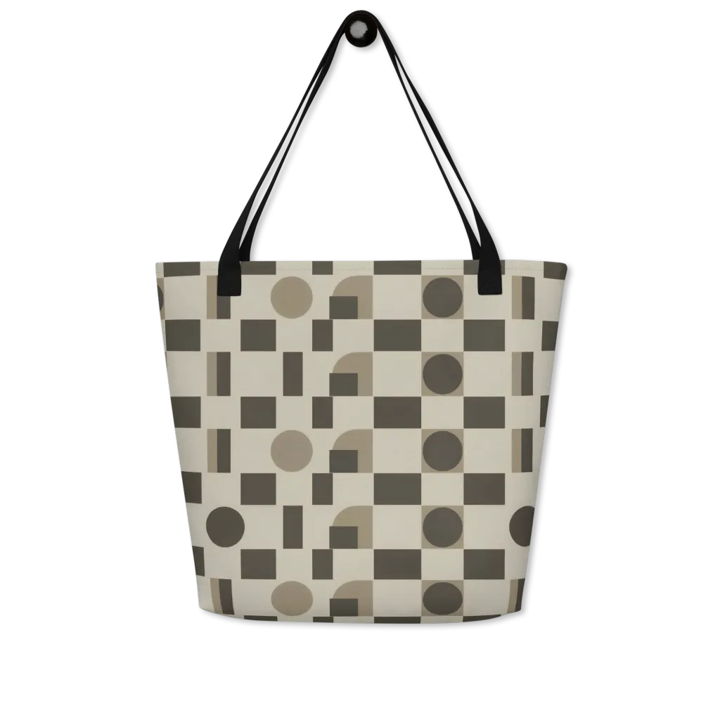 Taupe Tectonics on Large Tote Bag W/ Pocket — Front