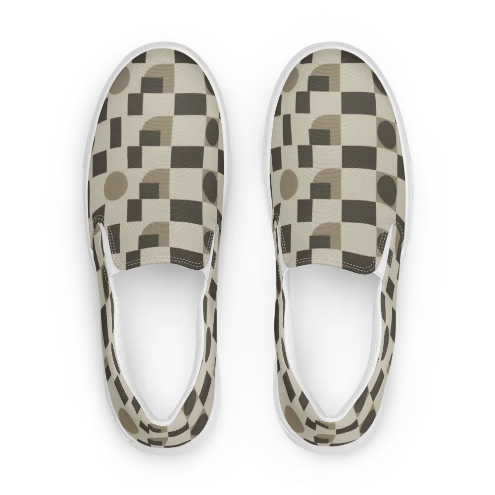 Taupe Tectonics on Women's Slip-On Canvas Shoes — Front