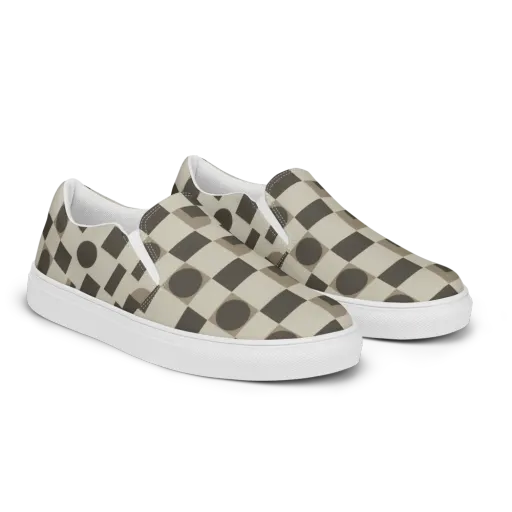 Taupe Tectonics on a Women's Slip-On Canvas Shoes