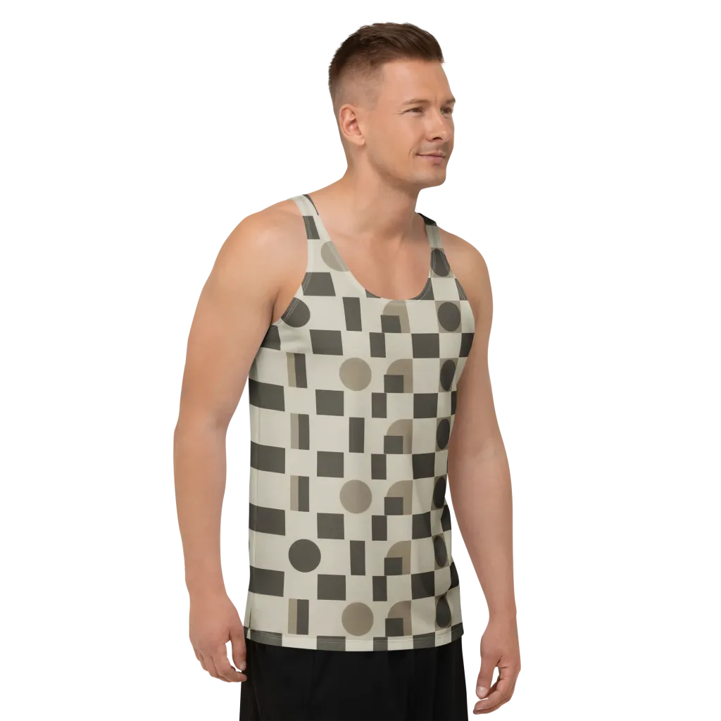 Taupe Tectonics on Men's Tank Top — Right Front