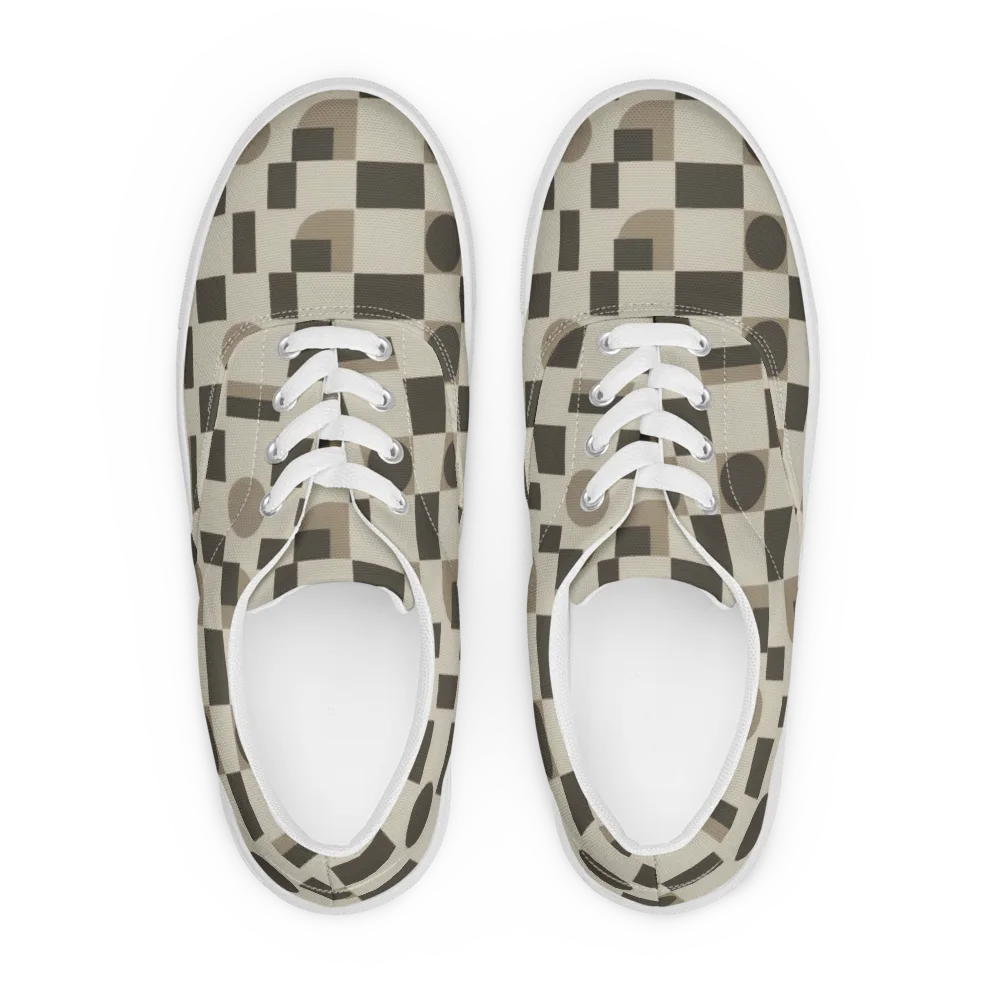 Taupe Tectonics on Men's Lace-Up Canvas Shoes — Front