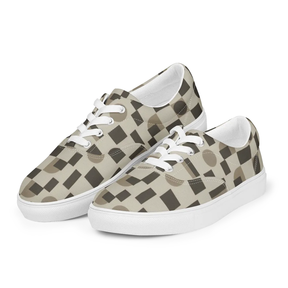 Taupe Tectonics on Men's Lace-Up Canvas Shoes — Left Front