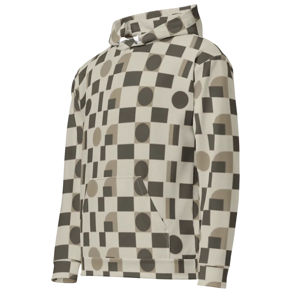 Taupe Tectonics on Cotton Hoodie — Left Front