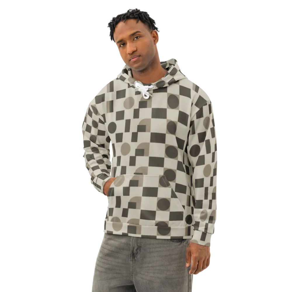 Taupe Tectonics on Cotton Hoodie — Left Front