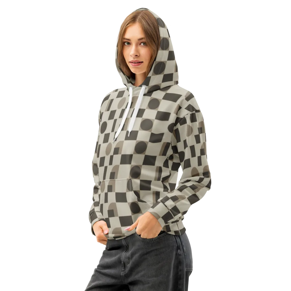 Taupe Tectonics on Cotton Hoodie — Left Front