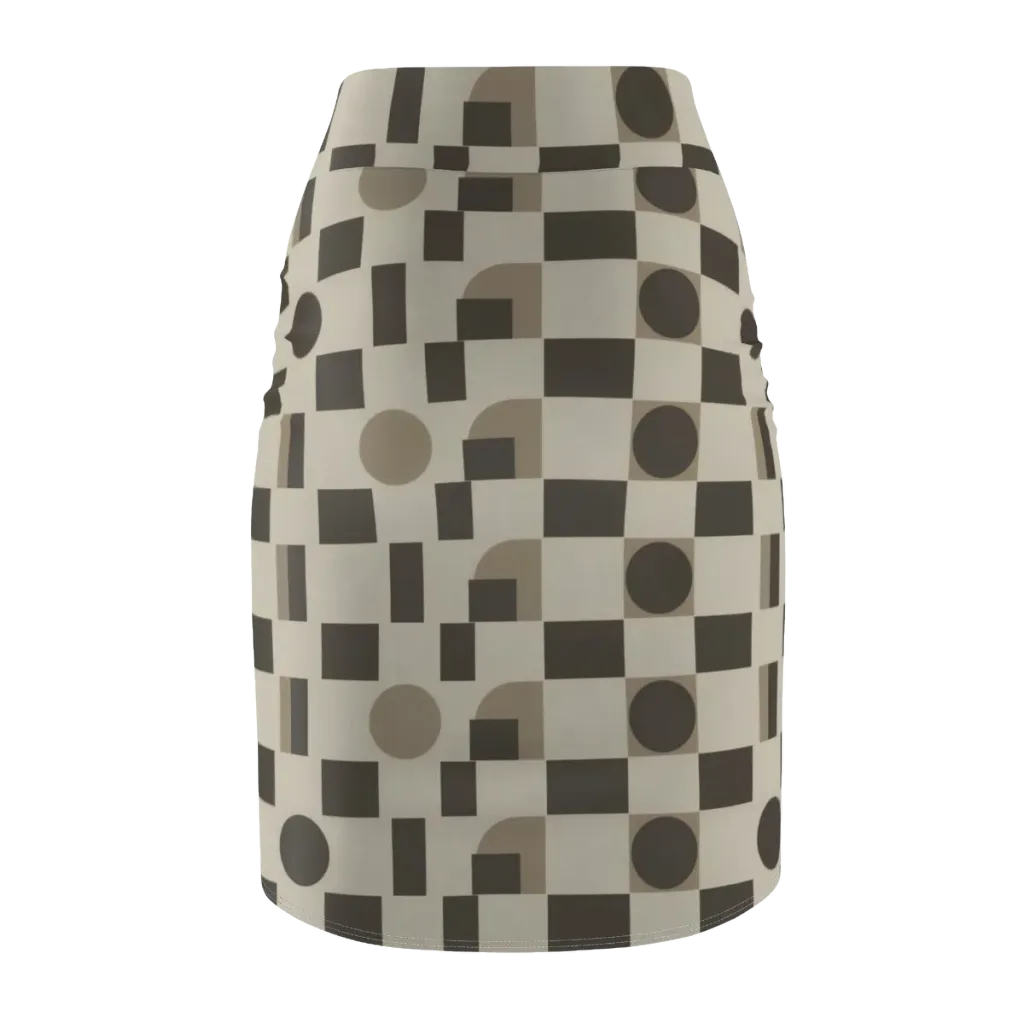Taupe Tectonics on Pencil Skirt — Back