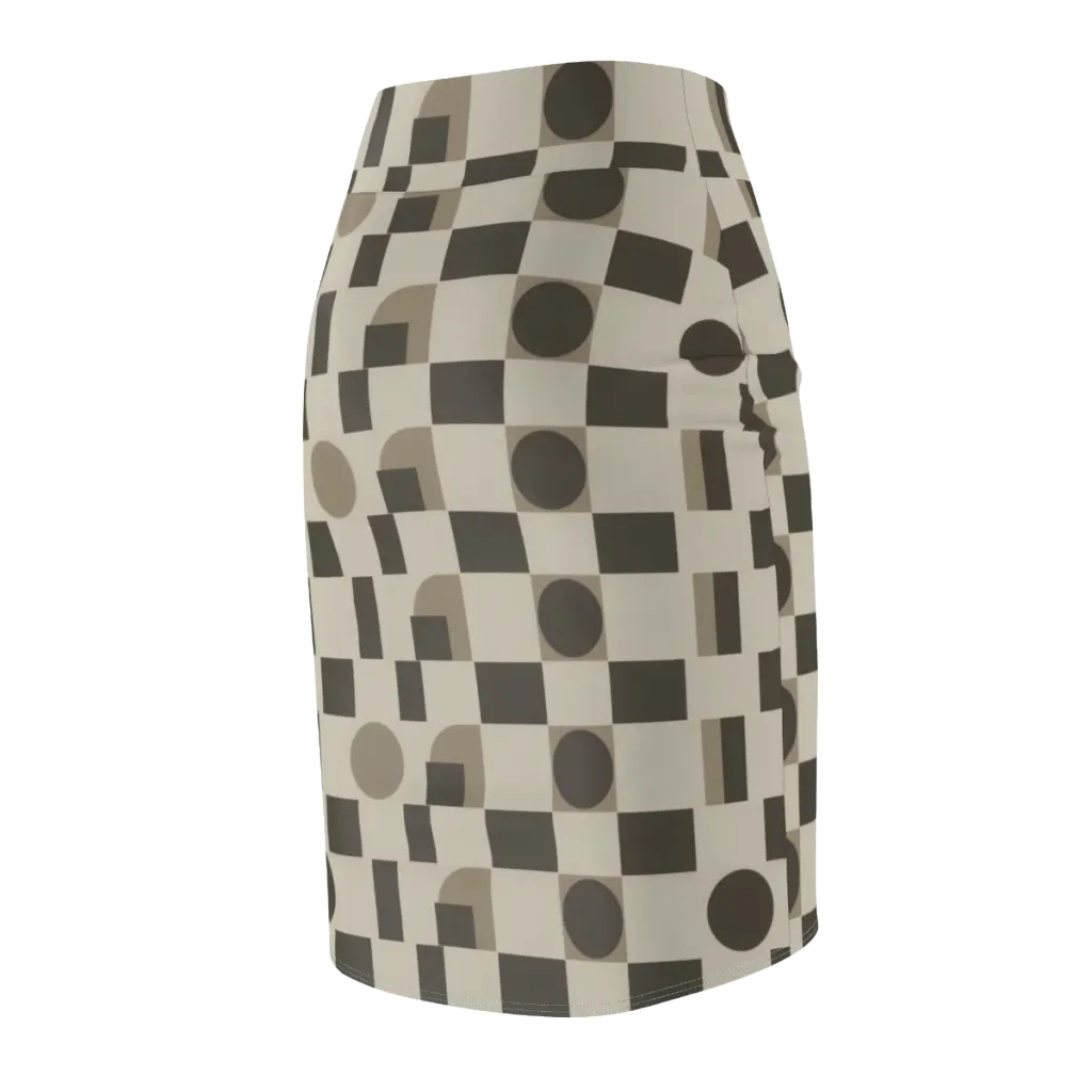 Taupe Tectonics on Pencil Skirt — Back Side