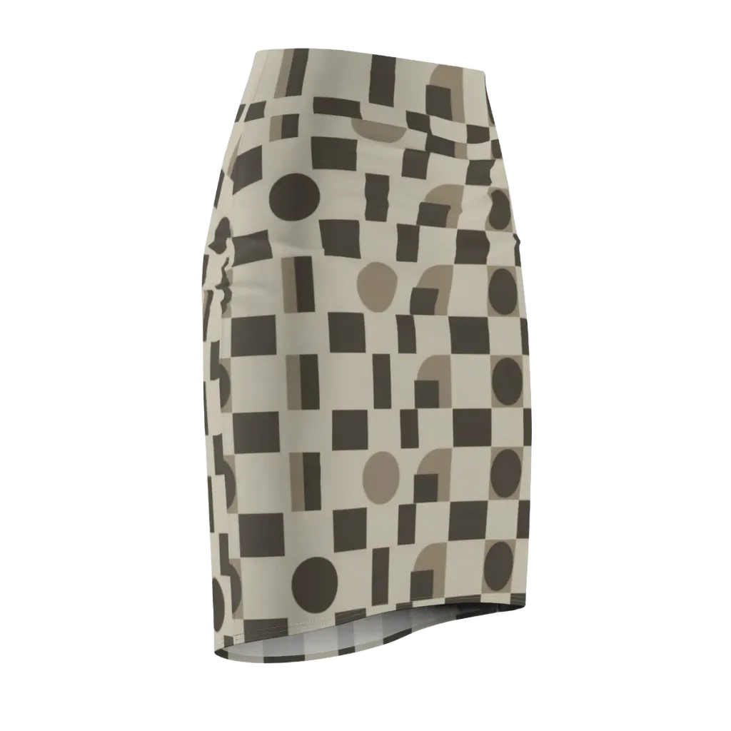 Taupe Tectonics on Pencil Skirt — Front Side