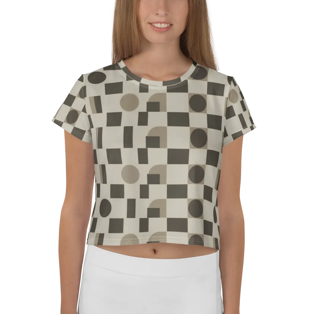 Taupe Tectonics on Crop Tee — Front