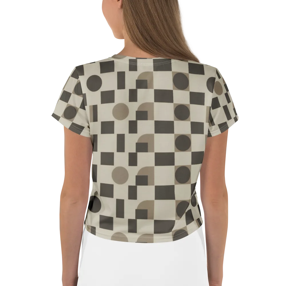Taupe Tectonics on Crop Tee — Back