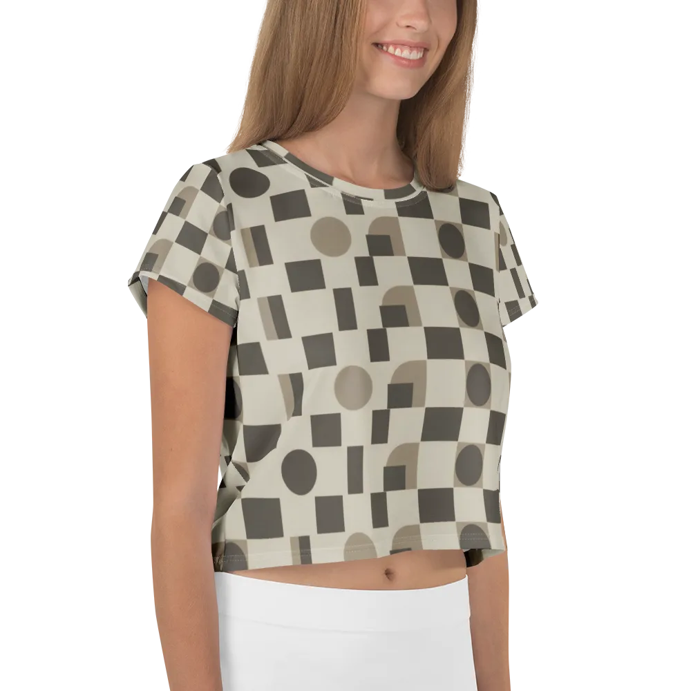 Taupe Tectonics on Crop Tee — Right