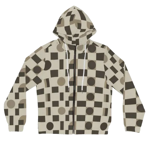 Taupe Tectonics on a Women's Full-Zip Hoodie