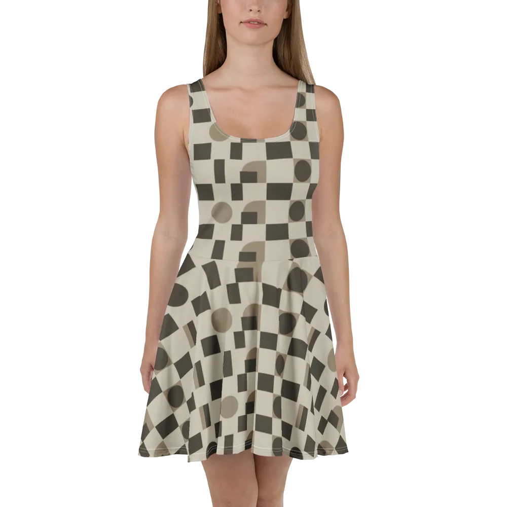 Taupe Tectonics on Skater Dress — Front