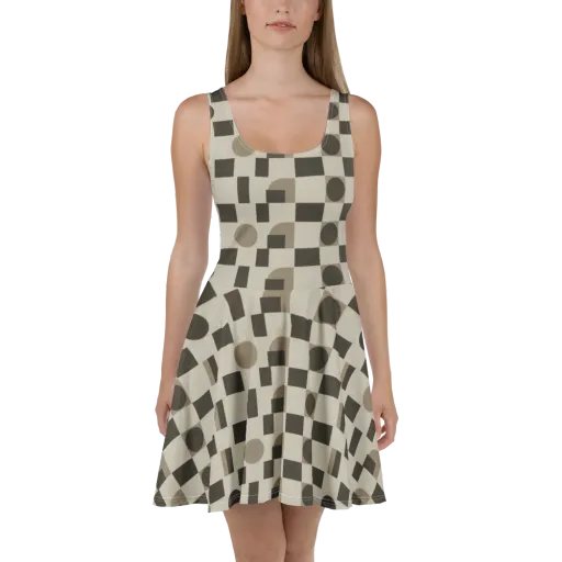 Taupe Tectonics on a Skater Dress