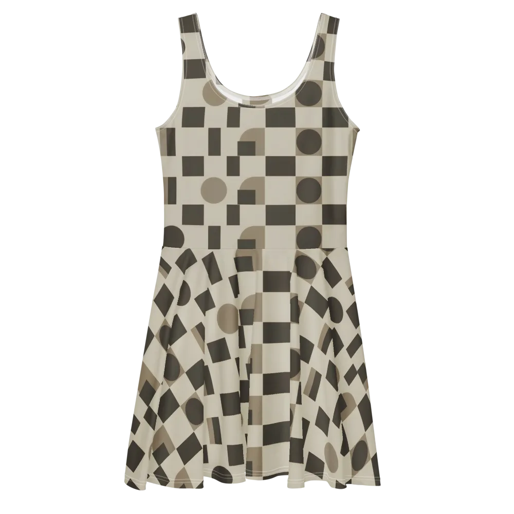 Taupe Tectonics on Skater Dress — Front