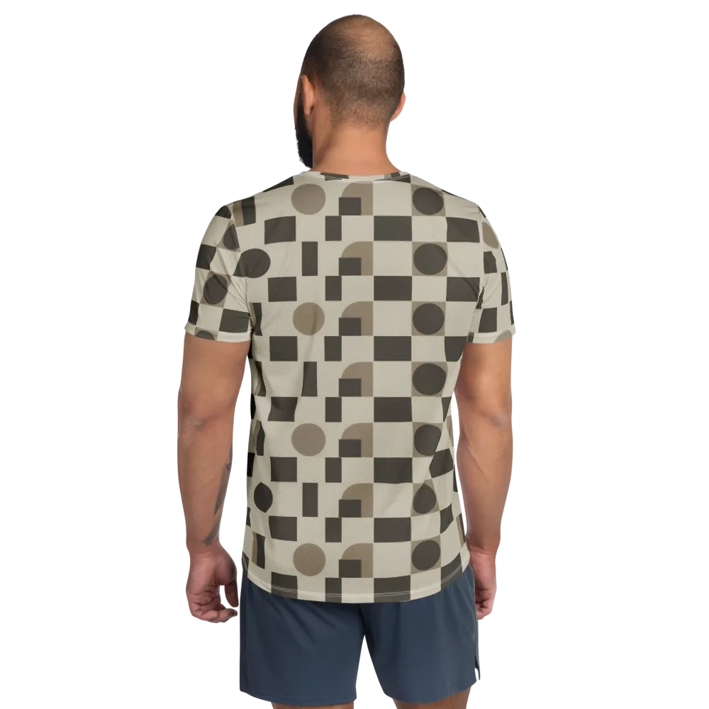 Taupe Tectonics on Men's Athletic T-Shirt — Back