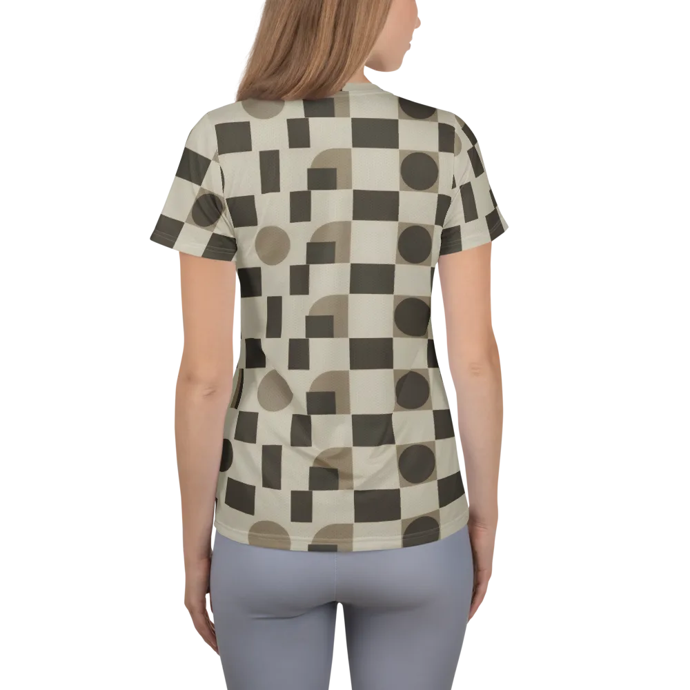 Taupe Tectonics on Women's Athletic T-Shirt — Back