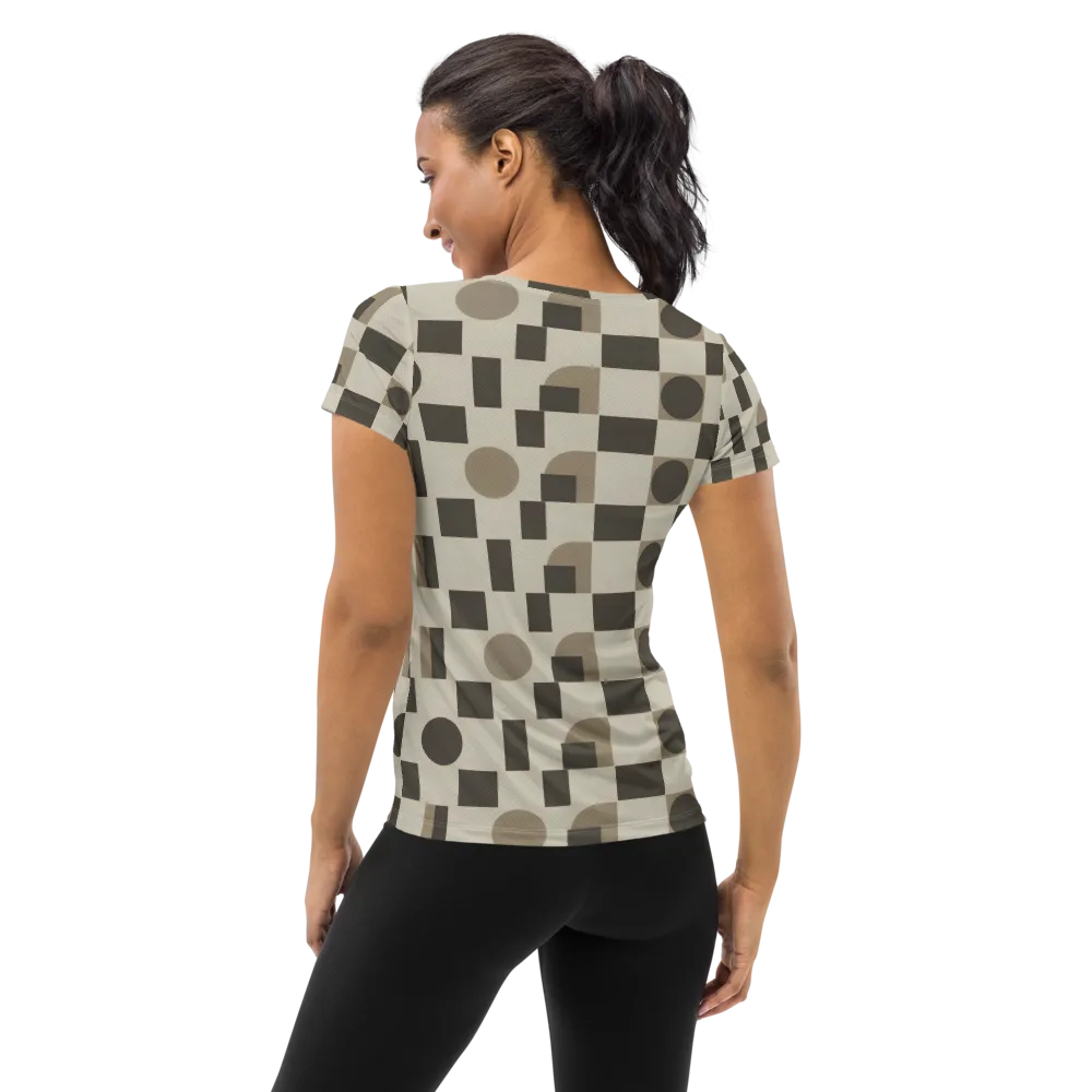 Taupe Tectonics on Women's Athletic T-Shirt — Back