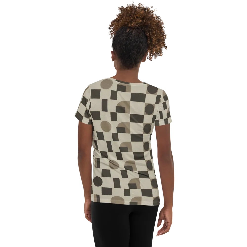 Taupe Tectonics on Women's Athletic T-Shirt — Back