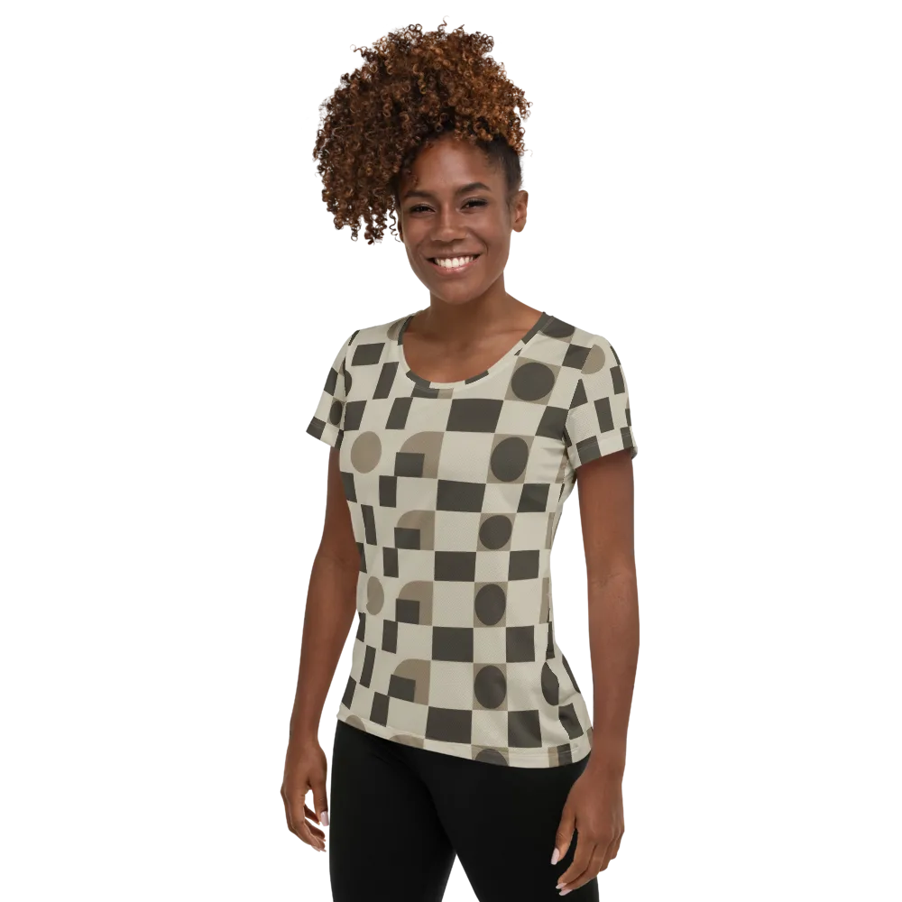 Taupe Tectonics on Women's Athletic T-Shirt — Left