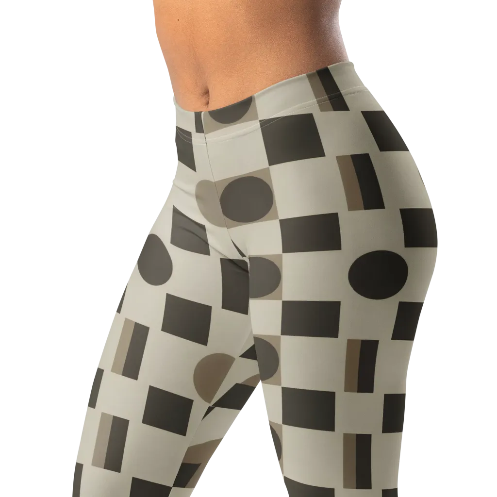 Taupe Tectonics on Leggings — Left Front