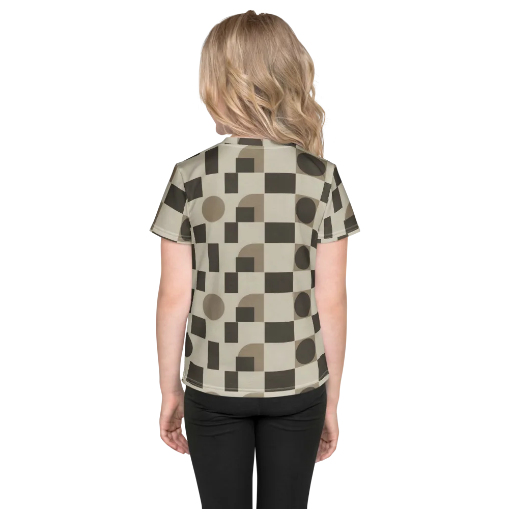 Taupe Tectonics on Kids Crew Neck T-Shirt — Back