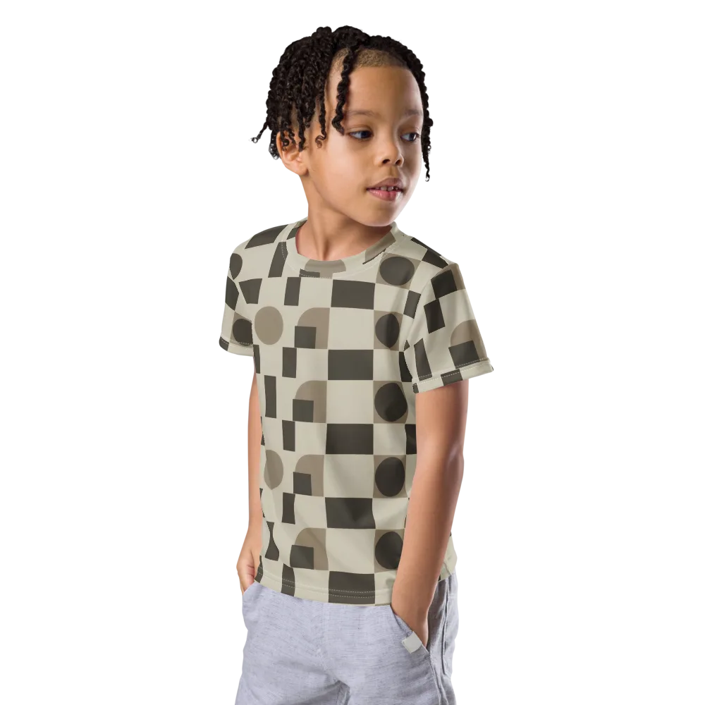 Taupe Tectonics on Kids Crew Neck T-Shirt — Left Front
