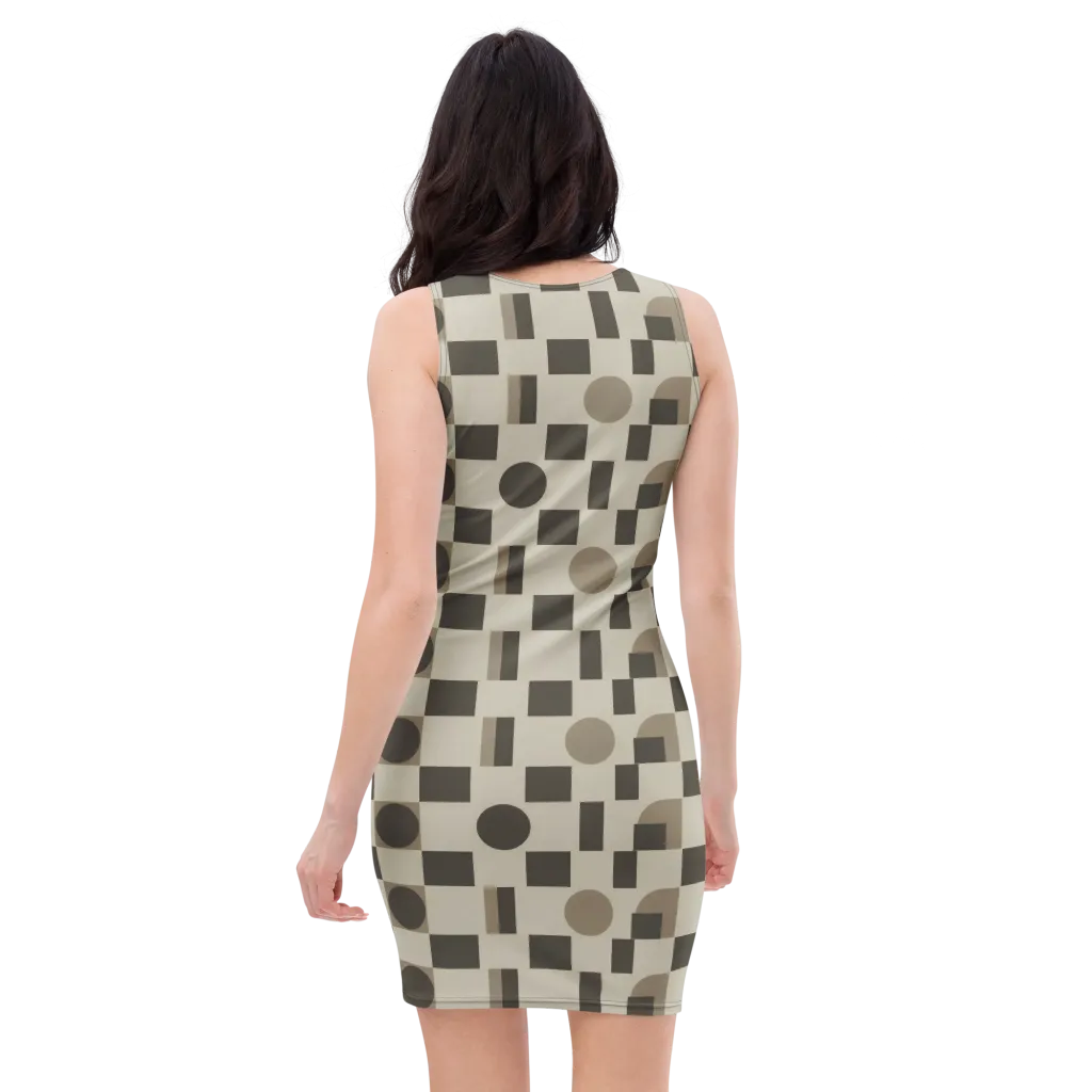Taupe Tectonics on Bodycon Dress — Back