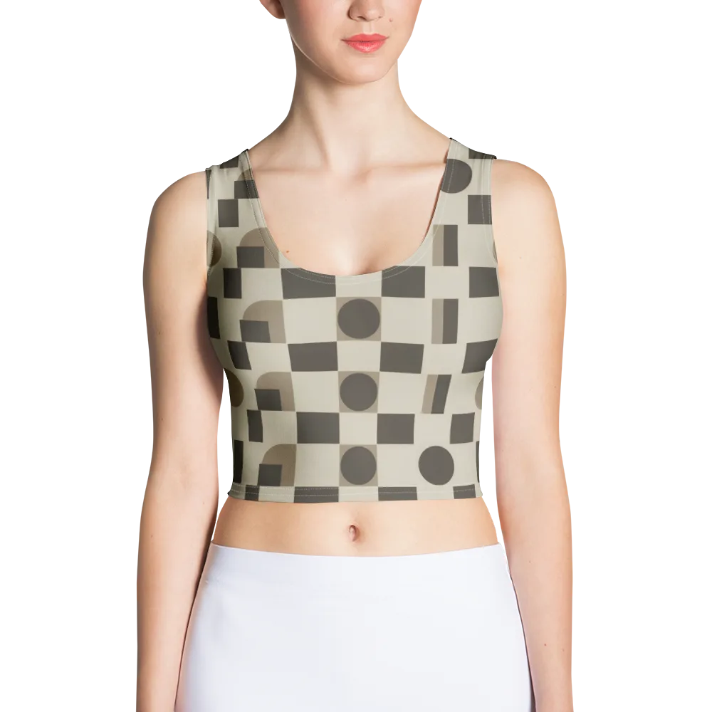 Taupe Tectonics on Crop Top — Front