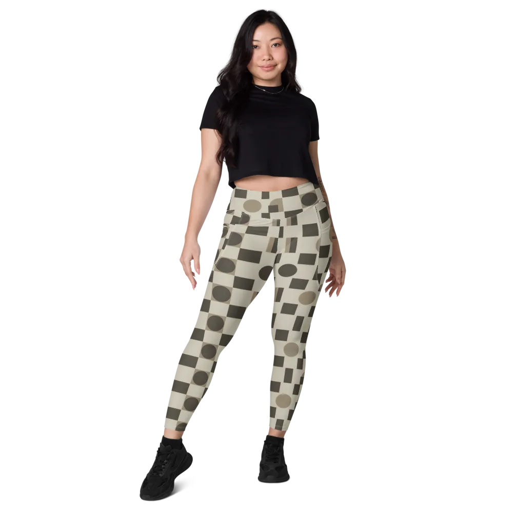 Taupe Tectonics on Leggings with Pockets — Front