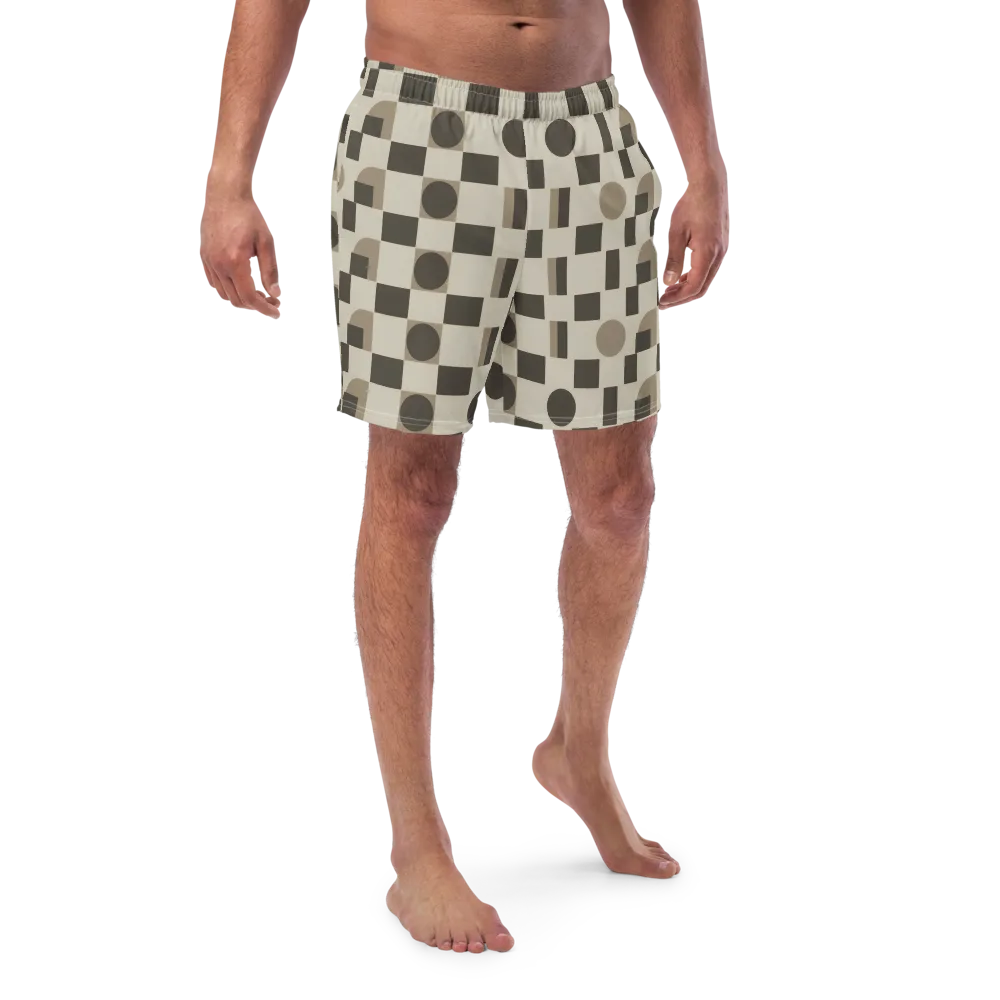 Taupe Tectonics on Swim Trunks — Front