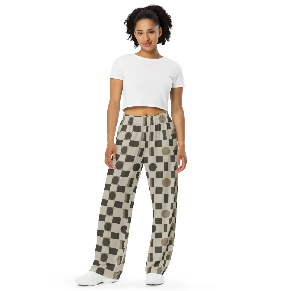 Taupe Tectonics on Wide-Leg Pants — Front