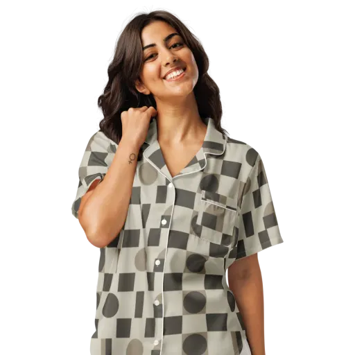 Taupe Tectonics on a Women's Short Sleeve Pajama Top