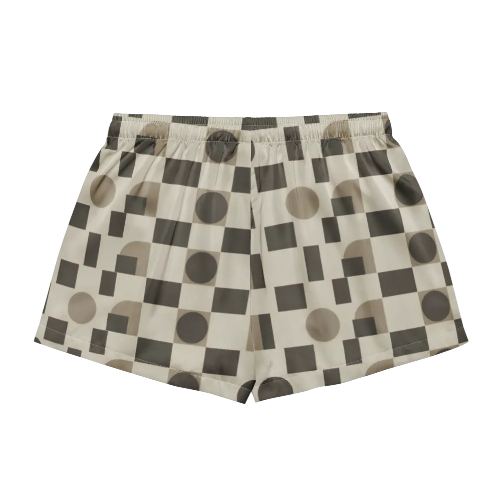 Taupe Tectonics on Women's Pajama Shorts — Back