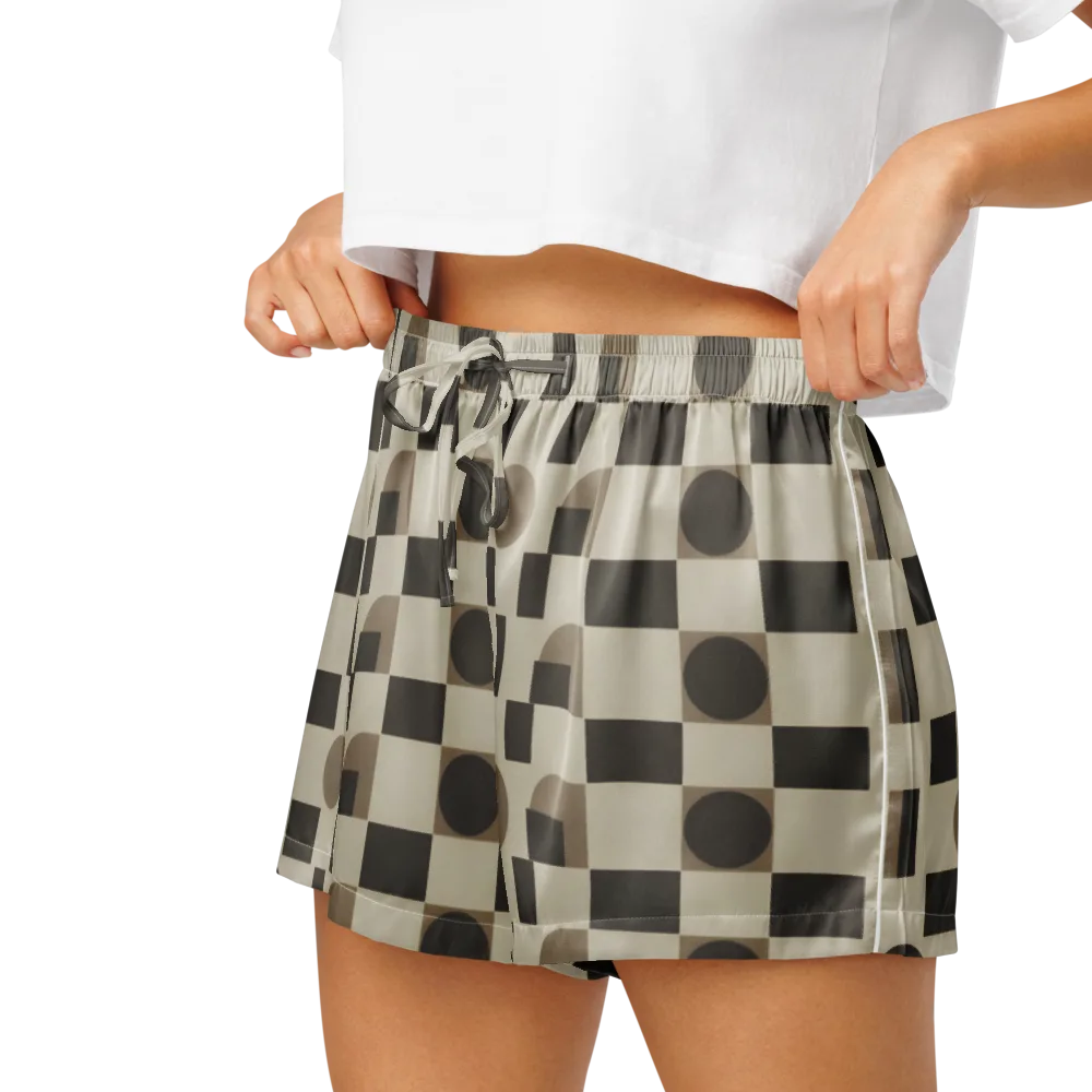 Taupe Tectonics on Women's Pajama Shorts — Left