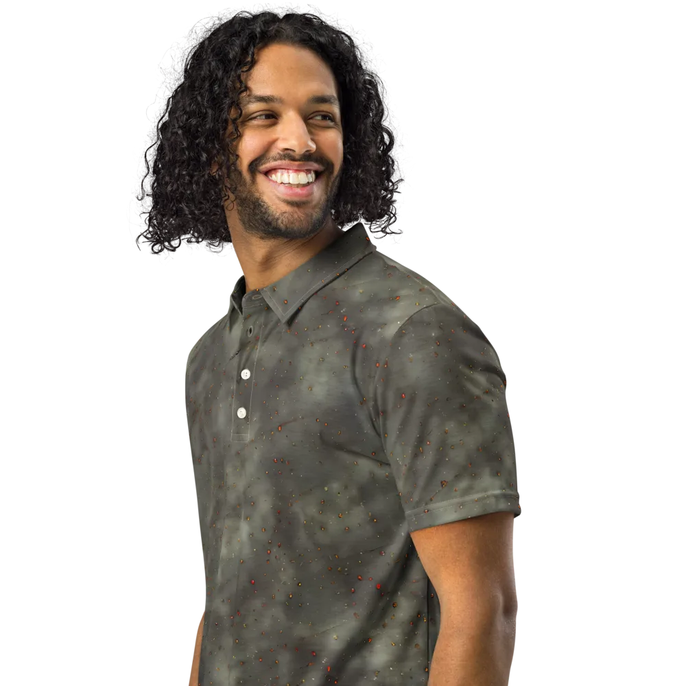 Ashen Constellation on Men's Slim Fit Polo Shirt — Left Front