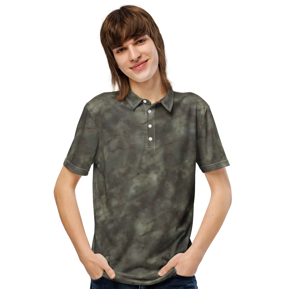 Ashen Constellation on Men's Slim Fit Polo Shirt — Front