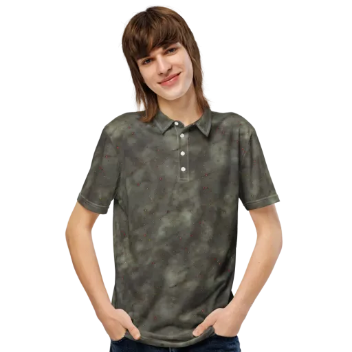 Ashen Constellation on a Men's Slim Fit Polo Shirt