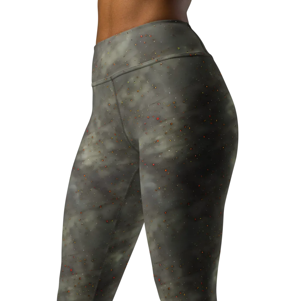 Ashen Constellation on Yoga Leggings — Left Front
