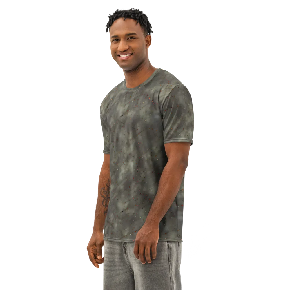 Ashen Constellation on Men's Cotton Crew Neck T-Shirt — Left Front