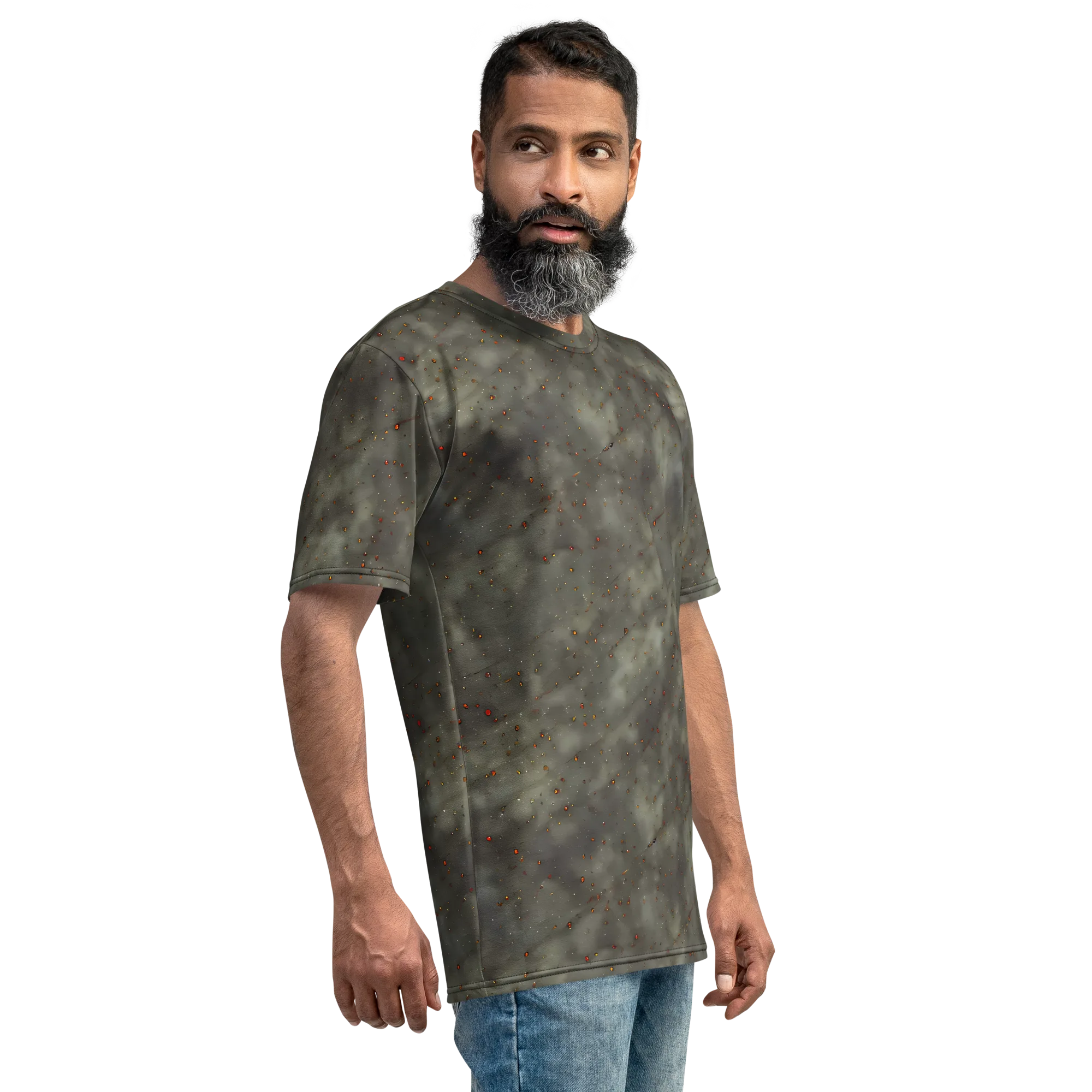Ashen Constellation on Men's Crew Neck T-Shirt — Right