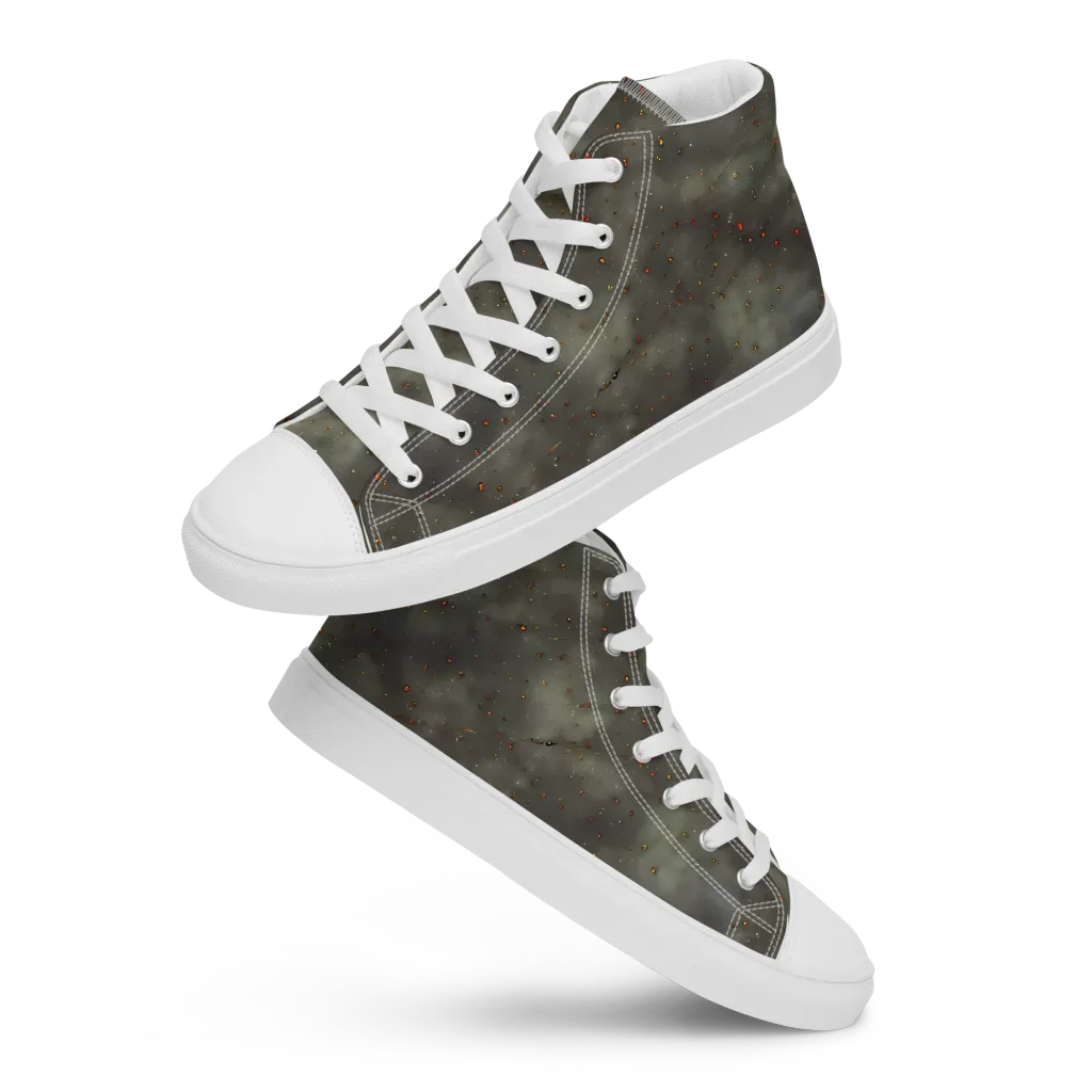 Ashen Constellation on Men's High Top Canvas Shoes — Front
