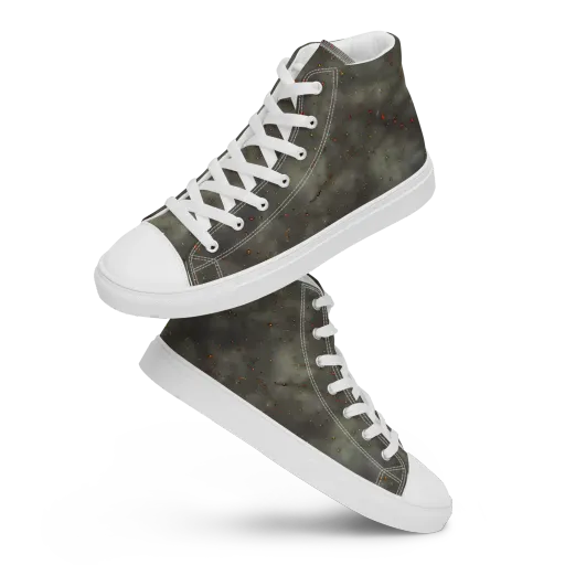 Ashen Constellation on a Men's High Top Canvas Shoes